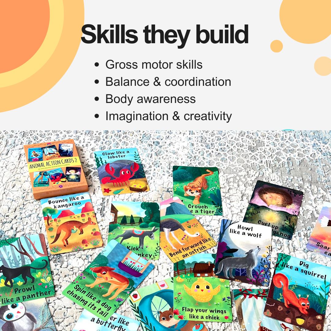 animal action cards skills. gross motor activity